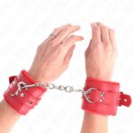 KINK – FUR LINED WRIST RESTRAINTS WITH SQUARE HOLES RED AND RED BELT ADJUSTABLE 17-29 CM X 6 CM Fetish / Bondage | SEX Shop Ireland 11