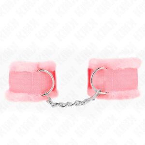 KINK – FURRY LINED WRIST RESTRAINTS PINK ADJUSTABLE 17-31 CM X 7 CM Fetish / Bondage | SEX Shop Ireland