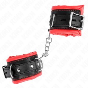 KINK – HEAVY WRIST RESTRAINTS WITH RED FUR LINED ADJUSTABLE 20-30 CM X 6 CM Fetish / Bondage | SEX Shop Ireland 3