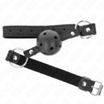 KINK – HOLLOW HARD BLACK BALL 4.5 CM GAG MODEL 1 63.5 X 2 CM BDSM Gags | SEX Shop Ireland 9