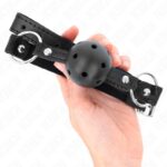 KINK – HOLLOW HARD BLACK BALL 4.5 CM GAG MODEL 1 63.5 X 2 CM BDSM Gags | SEX Shop Ireland 11
