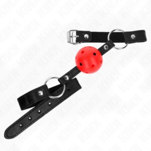 KINK – HOLLOW HARD RED BALL 4.5 CM GAG MODEL 1 63.5 X 2 CM BDSM Gags | SEX Shop Ireland 3