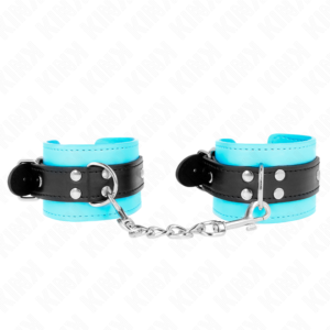 KINK – HOOK WRIST RESTRAINTS BLUE FUR LINED ADJUSTABLE 20-28 CM X 5.5 CM Fetish / Bondage | SEX Shop Ireland