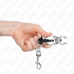 KINK – JAPANESE CLOVER NIPPLE CLAMPS WITH HOOKS SILVER BDSM Gear & Accessories | SEX Shop Ireland 12