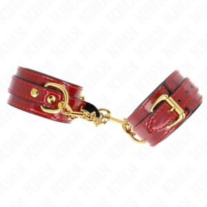 KINK – JOANNA ANGEL WRIST CUFFS RED ADJUSTABLE WITH GOLD CHAIN 16.5-26 CM X 4 CM Fetish / Bondage | SEX Shop Ireland 3