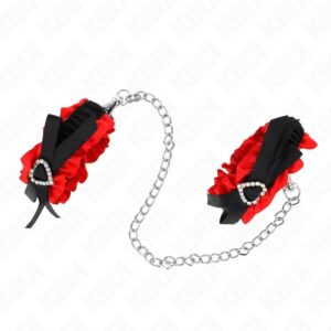 KINK – LACE ELASTIC WRIST RESTRAINTS RED HEART DETAILS ADJUSTABLE 22-35 CM Fetish / Bondage | SEX Shop Ireland 3