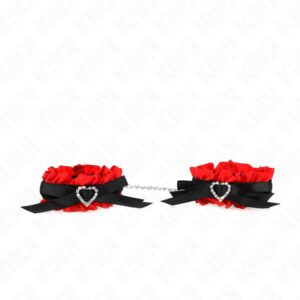 KINK – LACE ELASTIC WRIST RESTRAINTS RED HEART DETAILS ADJUSTABLE 22-35 CM Fetish / Bondage | SEX Shop Ireland