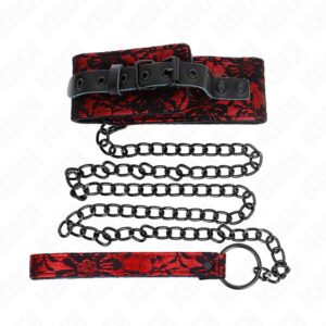 KINK – LACE NECKLACE WITH BELT WITH REAL LEATHER BELT 105 CM / 44 X 5.5 CM BDSM Collars | SEX Shop Ireland 3