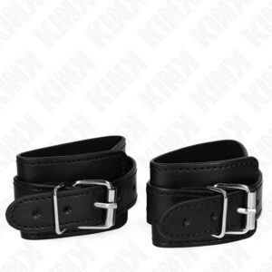 KINK – LOCKABLE DUNGEON WRIST RESTRAINTS BLACK ADJUSTABLE 21-28 CM X 5.5 CM Fetish / Bondage | SEX Shop Ireland 3