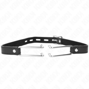 KINK – METAL HOOK GAG 11.5 CM WITH LEATHERETTE STRAP ADJUSTABLE 39-58 CM X 2 CM BDSM Gags | SEX Shop Ireland