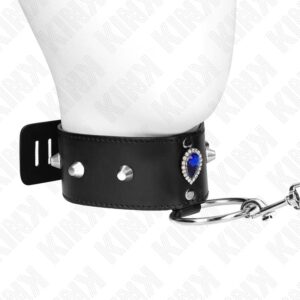 KINK – NECKLACE 65 CM WITH STRAP WITH BLUE DIAMONDS ADJUSTABLE 36-43 CM X 5 CM BDSM Collars | SEX Shop Ireland 3