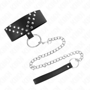 KINK – NECKLACE WITH BELT 65 CM WITH V RIVET ADJUSTABLE 36-43 CM X 5 CM BDSM Collars | SEX Shop Ireland 3