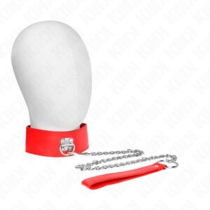 KINK – NECKLACE WITH BELT 65 CM WITH WIDE RED STRAP ADJUSTABLE 33.5-41 CM X 5 CM BDSM Collars | SEX Shop Ireland 3