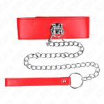 KINK – NECKLACE WITH BELT 65 CM WITH WIDE RED STRAP ADJUSTABLE 33.5-41 CM X 5 CM BDSM Collars | SEX Shop Ireland 12