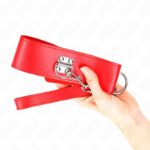 KINK – NECKLACE WITH BELT 65 CM WITH WIDE RED STRAP ADJUSTABLE 33.5-41 CM X 5 CM BDSM Collars | SEX Shop Ireland 13