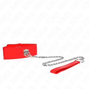 KINK – NECKLACE WITH BELT 65 CM WITH WIDE RED STRAP ADJUSTABLE 33.5-41 CM X 5 CM BDSM Collars | SEX Shop Ireland