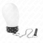 KINK – NECKLACE WITH LEASH 65 CM WITH SILVER STUDS MODEL 5 ADJUSTABLE 36-43 CM X 5 CM BDSM Collars | SEX Shop Ireland 9