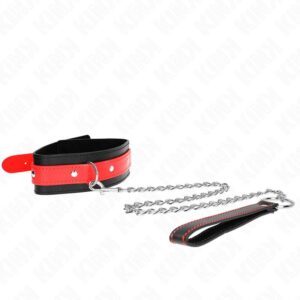 KINK – NECKLACE WITH RED STRAP 65 CM AJUSTABLE 36-43 CM X 5 CM BDSM Collars | SEX Shop Ireland 3