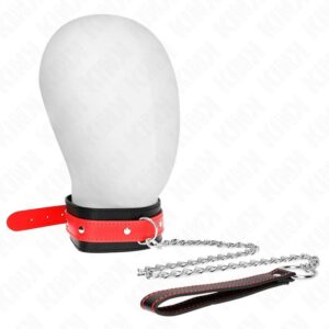 KINK – NECKLACE WITH RED STRAP 65 CM AJUSTABLE 36-43 CM X 5 CM BDSM Collars | SEX Shop Ireland