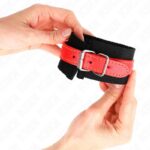 KINK – NYLON WRIST RESTRAINTS BLACK WITH LEATHERETTE RED ADJUSTABLE 19-24 CM X 5.5 CM Fetish / Bondage | SEX Shop Ireland 10