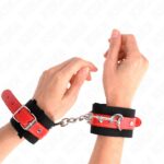 KINK – NYLON WRIST RESTRAINTS BLACK WITH LEATHERETTE RED ADJUSTABLE 19-24 CM X 5.5 CM Fetish / Bondage | SEX Shop Ireland 11