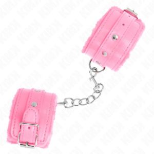 KINK – PREMIUM FUR LINED WRIST RESTRAINTS PINK WITH PINK BELT ADJUSTABLE 17-29 CM X 6 CM Fetish / Bondage | SEX Shop Ireland 3