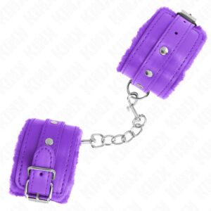KINK – PREMIUM FUR LINED WRIST RESTRAINTS PURPLE WITH PURPLE BELT ADJUSTABLE 17-29 CM X 6 CM Fetish / Bondage | SEX Shop Ireland 3