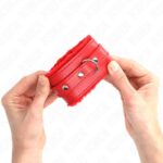 KINK – PREMIUM FUR LINED WRIST RESTRAINTS RED WITH RED BELT ADJUSTABLE 17-29 CM X 6 CM Fetish / Bondage | SEX Shop Ireland 10