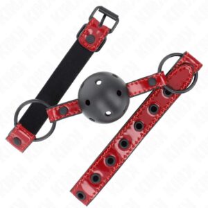 KINK – SHINY LEATHERETTE BALL 4.5 CM GAG 63.5 X 2 CM ADJUSTABLE 41 X 59 CM BDSM Gags | SEX Shop Ireland 3