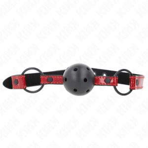 KINK – SHINY LEATHERETTE BALL 4.5 CM GAG 63.5 X 2 CM ADJUSTABLE 41 X 59 CM BDSM Gags | SEX Shop Ireland