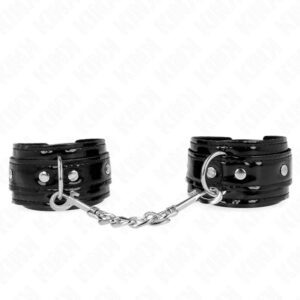 KINK – SHINY NEOPRENE WRIST CUFFS ADJUSTABLE 17-24 CM X 4.5 CM Fetish / Bondage | SEX Shop Ireland