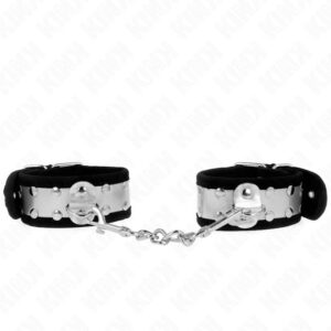 KINK – THIN WRIST RESTRAINTS BLACK / SILVER 30 X 4 CM Fetish / Bondage | SEX Shop Ireland