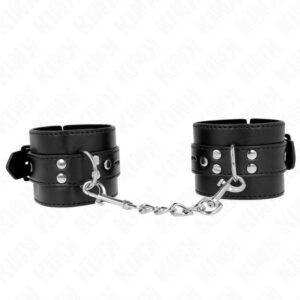 KINK – WRIST RESTRAINTS BLACK WITH BLACK BELT ADJUSTABLE 17-28 CM X 6 CM Fetish / Bondage | SEX Shop Ireland