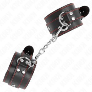 KINK – WRIST RESTRAINTS BLACK WITH RED LINING ADJUSTABLE 20-28 CM X 5.5 CM Fetish / Bondage | SEX Shop Ireland 3