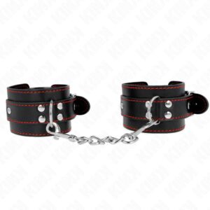 KINK – WRIST RESTRAINTS BLACK WITH RED LINING ADJUSTABLE 20-28 CM X 5.5 CM Fetish / Bondage | SEX Shop Ireland