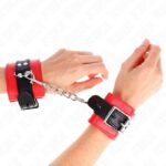 KINK – WRIST RESTRAINTS RED WITH BLACK BELT ADJUSTABLE 17-28 CM X 6 CM Fetish / Bondage | SEX Shop Ireland 11