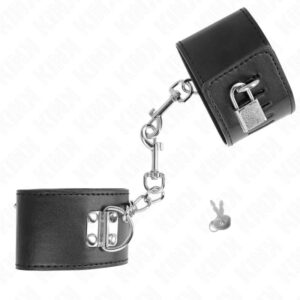 KINK – WRIST RESTRAINTS WITH PADLOCK CLOSURE BLACK ADJUSTABLE 16-23 CM X 5.5 CM Fetish / Bondage | SEX Shop Ireland 3
