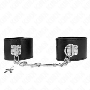 KINK – WRIST RESTRAINTS WITH PADLOCK CLOSURE BLACK ADJUSTABLE 16-23 CM X 5.5 CM Fetish / Bondage | SEX Shop Ireland