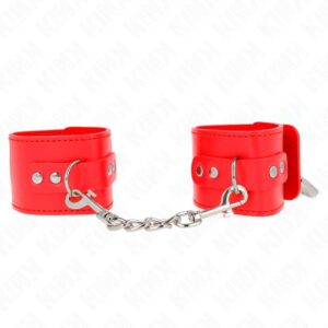KINK – WRIST RESTRAINTS WITH PADLOCK CLOSURE RED ADJUSTABLE 16-23 CM X 5.5 CM Fetish / Bondage | SEX Shop Ireland