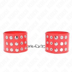 KINK – WRIST RESTRAINTS WITH SNAP FASTEN RED ADJUSTABLE 19-24 CM X 5.5 CM Fetish / Bondage | SEX Shop Ireland