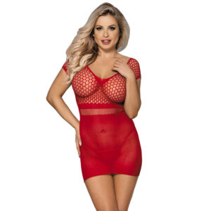 SUBBLIME – 951924 SHORT RED CROCHET GRILL DRESS ONE SIZE Bodystocking | SEX Shop Ireland