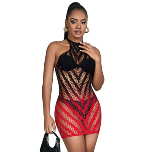 SUBBLIME – 952242 RED AND BLACK DEGRADED ELASTIC FISHNET BODYSTOCKING ONE SIZE Bodystocking | SEX Shop Ireland