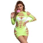 SUBBLIME – 952280 GREEN LONG SLEEVE ELASTIC FISHNET BODYSTOCKING ONE SIZE Bodystocking | SEX Shop Ireland 19