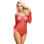 SUBBLIME – 952303 SHINY GRILL BODYSTOCKING WITH OFF SHOULDERS LONG SLEEVE RED ONE SIZE Bodystocking | SEX Shop Ireland 14