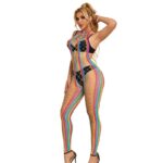 SUBBLIME – 952358 RAINBOW HALTER NECK FISHNET BODYSTOCKING ONE SIZE Bodystocking | SEX Shop Ireland 18