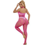 SUBBLIME – 952389 FISHNET AND LACE CROTCHLESS BODYSTOCKING WITH HIGH NECK PINK ONE SIZE Crotchless bodysuits | SEX Shop Ireland 17