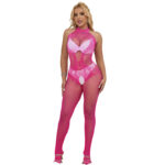 SUBBLIME – 952389 FISHNET AND LACE CROTCHLESS BODYSTOCKING WITH HIGH NECK PINK ONE SIZE Crotchless bodysuits | SEX Shop Ireland 16