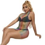 SUBBLIME – 952433 RAINBOW HIGH NECK SLEEVELESS FISHNET BODYSTOCKING ONE SIZE Bodystocking | SEX Shop Ireland 18