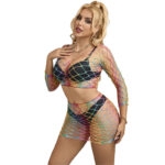 SUBBLIME – 952440 2-PIECE FISHNET BODYSTOCKING LONG SLEEVE RAINBOW ONE SIZE Bodystocking | SEX Shop Ireland 18