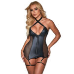 SUBBLIME – 954451 SEXY MESH DRESS LEATHER BLACK L/XL Bodystocking | SEX Shop Ireland 16